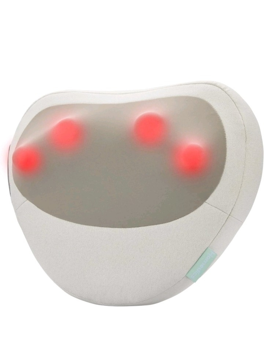 Homedics Shiatsu Neck & Back Massager in Cream with Red Massage Lights